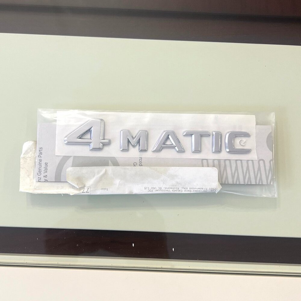 Mercedes OEM '4 MATIC' Logo Adhesive Bright Finish Auto Decal!